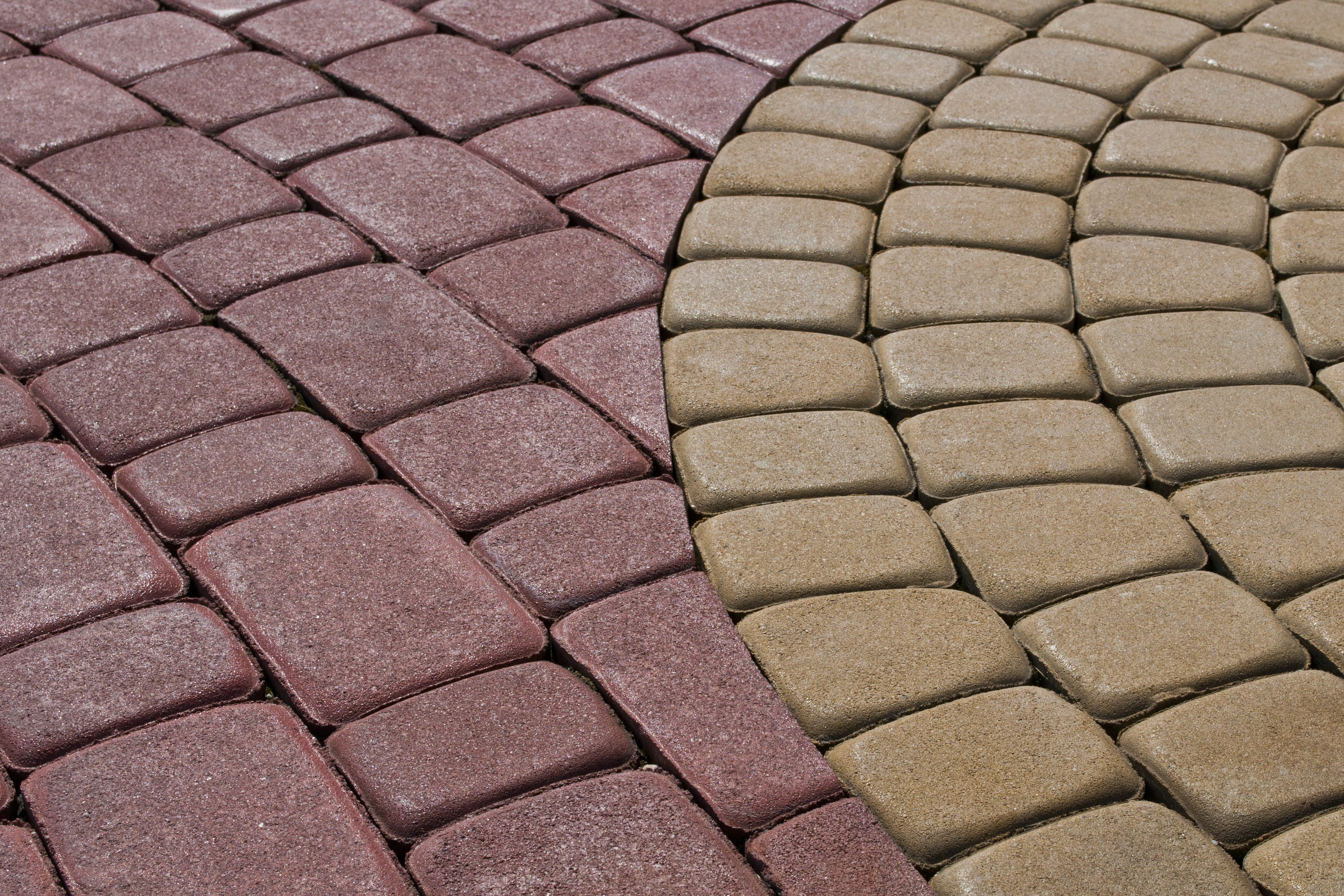 red and yellow colored cobblestones